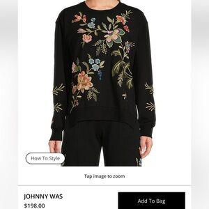 Johnny Was Embroidered Crew Neck